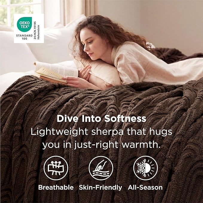 Bedsure GentleSoft Fleece King Size Blanket for Bed - Super Soft & Cozy, Fluffy Blankets for Women & Girls, Ideal for Sofa & Couch, Dark Brown, 108x90 Inches