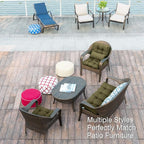 QILLOWAY Outdoor Seat/Back Chair Cushion Tufted Pillow, Spring/Summer Seasonal All Weather Replacement Cushions. (SAGE/Army Green)