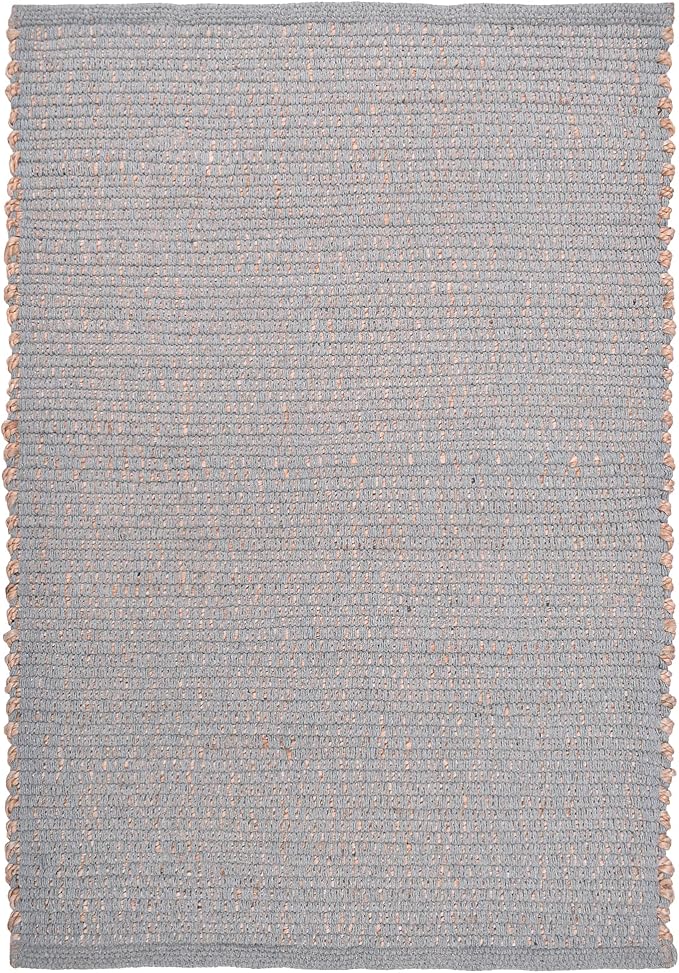 Light Gray 6x9 Handwoven Jute Cotton Area Rug – Reversible Natural Fiber Rug for Living Room, Bedroom and Dining Rooms