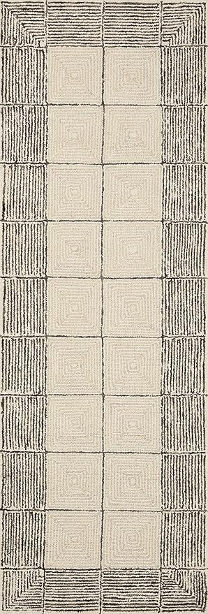 Loloi Chris Loves Julia Francis Collection FRA-02 Cream/Black 2'-6" x 9'-9" Runner Rug