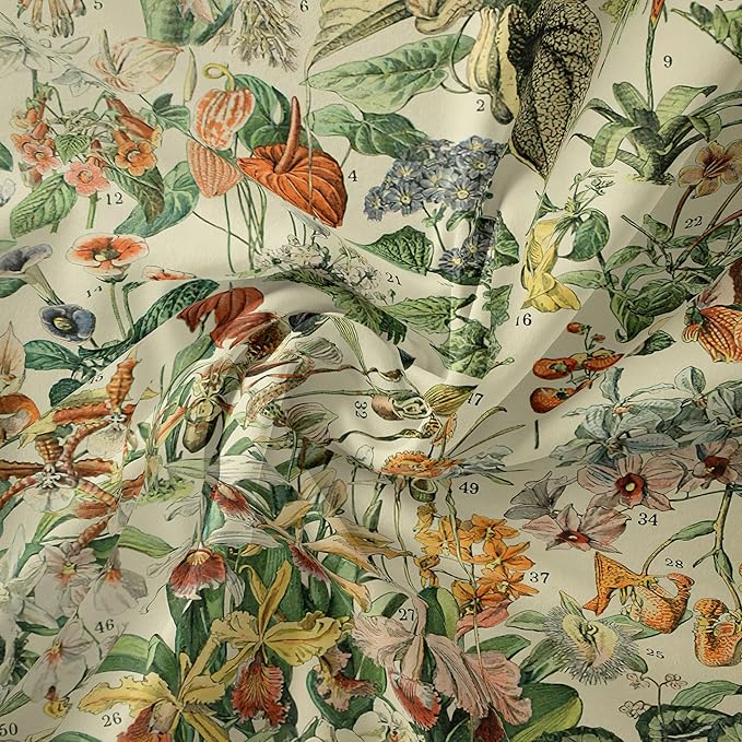 Vintage Flowers Tapestry 48”x36”, Long Vertical Wall Hanging Reference Illustrative Botanical Tapestries for Bedroom Aesthetic Floral Tapistry Botanical Plants Tapestry Wall Hanging Cute Bedroom Decor