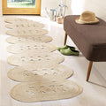 SAFAVIEH Natural Fiber Collection Area Rug - 6' Square, Ivory, Handmade Farmhouse Braided Woven Jute, Ideal for High Traffic Areas in Living Room, Bedroom (NF365A)