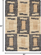 Dash and Albert Cassia Handwoven Jute Rug, 5 X 8 Feet, Black/Neutral Geometric Pattern - Premium Luxury Hotel Quality Soft Breathable Hypoallergenic Machine Washable Easy Care All Season