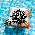 DFXSZ Black Orange Flower Pillow Covers 18x18 Inch Set of 2 Outdoor Throw Pillows Outdoor Waterproof Decor for Living Room Sofa Patio Funiture Garden Floral Polyester Pillow Covers 002V18