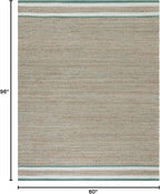 SAFAVIEH Natural Fiber Collection Area Rug - 5' x 8', Natural & Green, Handmade Farmhouse Boho Coastal Rustic Jute, Ideal for High Traffic Areas in Living Room, Bedroom (NF874Y)
