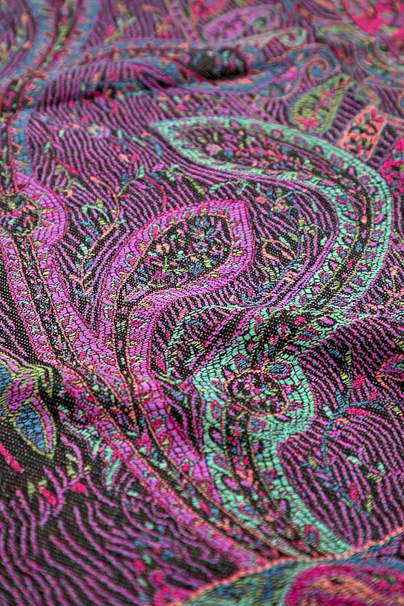 Achillea Reversible Paisley Pashmina Rave Scarf – Exotic Indian Shawls and Wraps for Evening Dresses, Festivals, All Seasons