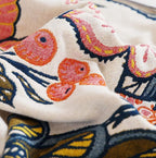 Scientific Sleep Boho Flower Blossom Farmhouse Retro Floral 100% Cotton Muslin Blanket Throw Cover for Bed Couch Sofa Cozy Soft Reversible Blanket Quilt Bedspread Coverlet Full Queen 80 in x 90 in