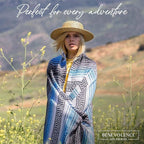 Benevolence LA Authentic Handwoven Mexican Blanket | Yoga Blankets, Outdoor, Picnic, Beach, Camping | Equestrian Saddle | Serape 50x70 inches - Sky Blue, Pack of 1