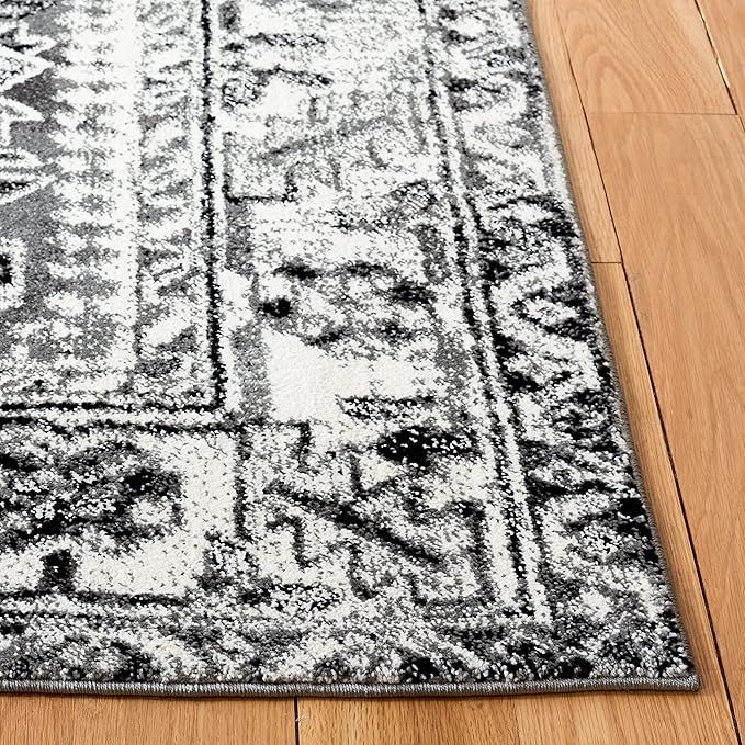 SAFAVIEH Area Rug 8x10 - Vintage Hamadan Collection - Large - Grey & Ivory, Traditional Persian Design, Non-Shedding & Easy Cleaning, Ideal for Living Room, Bedroom, Dining Space (VTH211G)