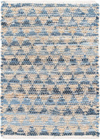 Unique Loom Chindi Jute Collection Area Rug (2' x 3' 1" Rectangle, Navy Blue/ Natural)