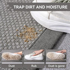 Front Door Mat 2'x3', Jute Like Non-Slip Indoor Mat Entrance, Woven Washable Doormat for Front Indoor Entryway, Grey