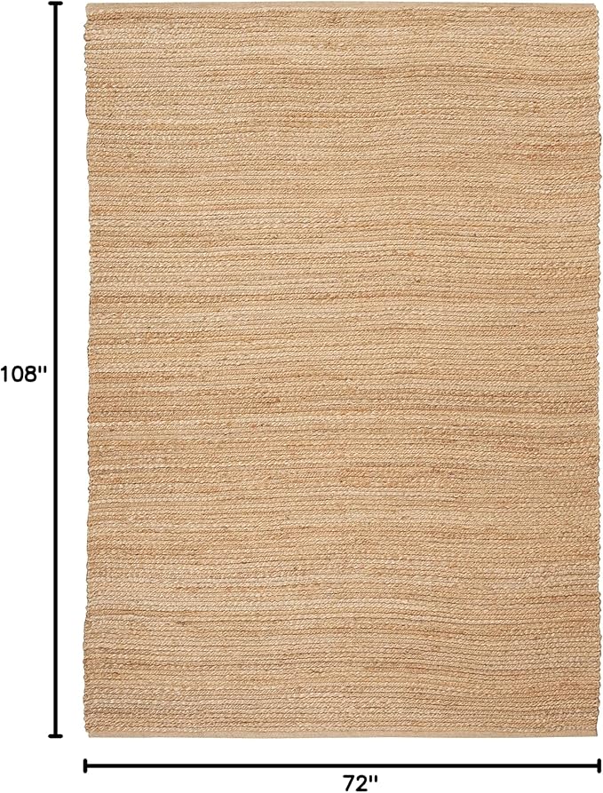 Nourison Home Natural Jute Bleached 6' x 9' Area Rug - Easy Clean, Non Shedding, Bed Room, Living Room, Dining Room, Kitchen (6' x 9')