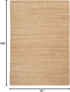 Nourison Home Natural Jute Bleached 6' x 9' Area Rug - Easy Clean, Non Shedding, Bed Room, Living Room, Dining Room, Kitchen (6' x 9')