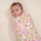 Gerber Baby Unisex 2-Pack Muslin Blanket, Retro Floral, One Size