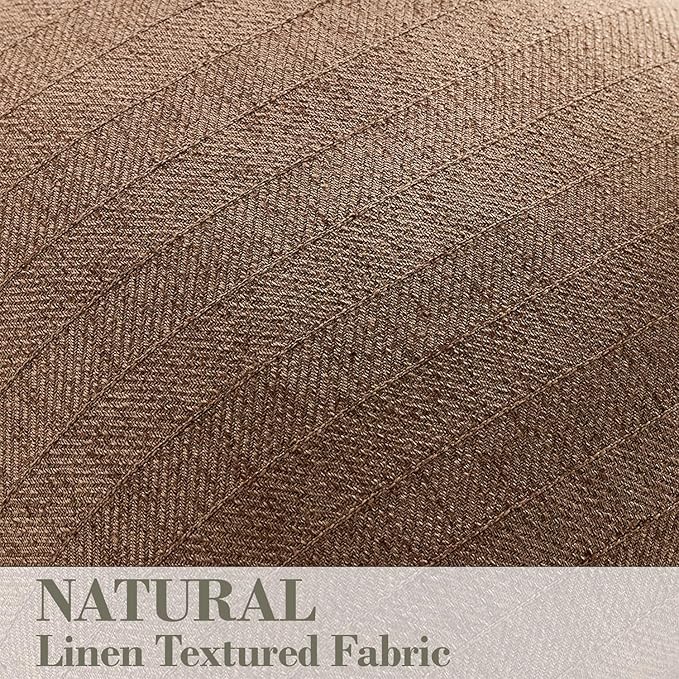 16x16 Linen Pillow Covers Brown Pack of 2 Farmhouse Boho Neutral Accents Striped Textured Square Decorative Throw Pillow Cases for Living Room Couch Bed Home Decor