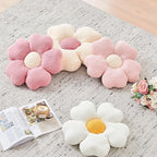 Flower Throw Pillow, Cute Flower Shaped Pillow Decorative Throw Pillow for Bed Couch, Soft Daisy Pillows Floor Seating Cushion Cushions (14.9 Inch Ivory+Pink)