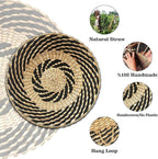 Woven Wall Basket Decor - Woven Bowls Trays Hanging Baskets Indoor Bowl For Home Wall Art.Rustic Durable Structured Boho Decorations. Different Solo Gift Products