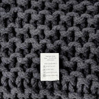 REDEARTH · Cube Pouf Foot Stool Ottoman - Hand Knitted Poof - Cord Boho Pouffe - Home Décor - Stuffed Footrest for Living Room - Bedroom - Nursery (16" x 16" x 16") - Dark Gray, Set of 2