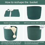 Cotton Rope Basket For Girls Boys Kids 16”X14” Baby Laundry Basket Nursery Bin Round Woven Baskets Organizer For Storage Toys Blankets Shoes Clothes dark green