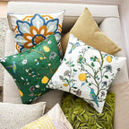 MUSSEL White Floral Pillow Covers 18x18 Set of 2, Velvet Wild Flower Plant Throw Pillows Case, Square Farmhouse Decor Cushion Covers for Home Sofa Bed Couch