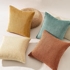 Topfinel Decorative Throw Pillow Covers Cushion Cases, Set of 4 Soft Velvet Modern Double-Sided Designs, Mix and Match for Home Decor, Pillow Inserts Not Included (12x12 inch, Orange/Teal)