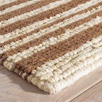 Dash and Albert Calder Stripe Caramel Handwoven Jute Rug, 9 X 12 Feet, Neutral/Brown Stripe Pattern