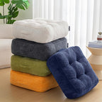HIGOGOGO 8" Extra Thick Floor Pillow Cushion for Adults, Meditation Cushion Pillow, Large Square Floor Sitting, Tufted Corduroy Cover, for Tatami Living Room or Yoga, 22x22 Inch, Navy