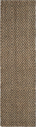 SAFAVIEH Natural Fiber Collection Runner Rug - 2'3" x 22', Natural & Grey, Handmade Jute, Ideal for High Traffic Areas in Living Room, Bedroom (NF181D)