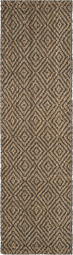 SAFAVIEH Natural Fiber Collection Runner Rug - 2'3" x 6', Natural & Grey, Handmade Jute, Ideal for High Traffic Areas in Living Room, Bedroom (NF181D)