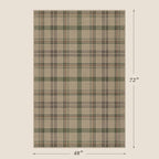 4x6 Easy Jute Large Entryway Rug - Washable Plaid Rug for Small Living Room, Non Slip Farmhouse Decor for Bedroom Bedside, Kitchen, Patio, Porch, Large Foyer Beige & Sage Striped