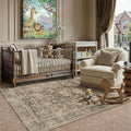 3x4 Washable Area Rug for Entryway Brown Vintage Non-Slip Low Pile Distressed Rustic Carpet Door Mat Soft Small Door Mat Small Throw Rug for Entrance