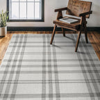 CAMILSON Easy Jute Rug 5x7, Indoor Outdoor Off-White Color Fiber Area Rugs for Living Room Patio and Kitchen Rug Checkred Boho Woven Design, Easy-Cleaning, Washable Outside Carpet (5 x 7)