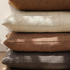 Foindtower Set of 2 Decorative Linen Check Throw Pillow Covers Neutral Farmhouse Vintage Cushion Covers Cozy Modern Boho Home Decor for Sofa Chair Couch Bedroom Living Room,14×36 Inch,Dark Brown