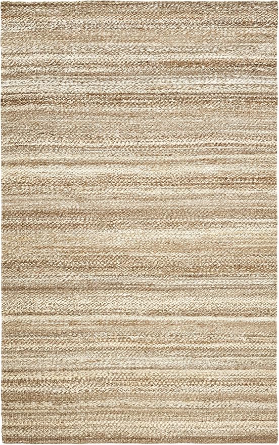 Dash and Albert Lewis Natural Handwoven Jute Rug, 5 X 8 Feet, Neutral/Brown Stripe Pattern - Premium Luxury Hotel Quality Soft Breathable Hypoallergenic Machine Washable Easy Care All Season