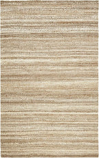 Dash and Albert Lewis Natural Handwoven Jute Rug, 5 X 8 Feet, Neutral/Brown Stripe Pattern - Premium Luxury Hotel Quality Soft Breathable Hypoallergenic Machine Washable Easy Care All Season