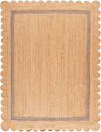 SAFAVIEH 8x10 Area Rug - Natural Fiber Collection - Large - Natural & Grey, Handmade Jute, Ideal for Living Room, Bedroom, Dining Space (NF896F)