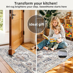2-Piece Kitchen Runner Rug Set: Washable Non-Slip Floor Mats for Sink & Stove Cooking Area Soft Low Pile Water-Resistant Carpet for Dishwasher Fridge Fronts Durable Kitchen Island Mats(2x3+2x4,Brick)