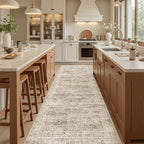Runner Rug 3x8 Washable Non-Slip Hallway Runner Rugs for Kitchen Bathroom Laundry Room Brown Vintage Floor Carpet Runners for Hallways Entryway
