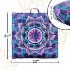 Mandala Meditation Cushion, Boho Meditation Mat, Meditation Pillows for Sitting on Floor, Cushions for Sitting in Home and Outdoor, Square Floor Pillow Cushion Seating for Yoga Accessories 22'' X 22''