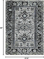 SAFAVIEH Vintage Hamadan Collection Accent Rug - 2'3" x 4', Light Grey & Dark Grey, Traditional Persian Design, Non-Shedding & Easy to Clean, Ideal for Front Door, Kitchen, Entryway, Foyer (VTH211F)
