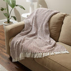 DII Rustic Farmhouse Double Diamond Woven Throw, 50x60, Cinnamon