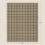 JTJ Plaid Easy Jute Rug 8x10 for Living Room - Green Striped Outdoor Indoor Rug for Dining Room Under Table, Bedroom Under Bed, Non Slip Farmhouse Tartan Aesthetic, Washable Sage Nature Color Decor