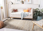 SAFAVIEH Vintage Leather Collection Area Rug - 6' x 9', Beige, Handmade Boho Fringe Leather & Jute, Ideal for High Traffic Areas in Living Room, Bedroom (VTL203B)