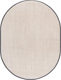 SAFAVIEH Area Rug 6x8 Oval - Natural Fiber Collection - Marble & Dark Grey, Sisal, Woven Design with Border (NF143D)