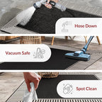 Nuloom Asha Black/Ivory, 6'7" x 9', Casual, Striped Border, Soft and Cozy, High Traffic, Stain Resistant, Easy Clean, Durable Area Rug for Indoor/Outdoor Patio, Deck, Porch, Garden, Courtyard