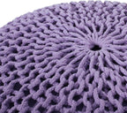 Christopher Knight Home Belle Knitted Cotton Pouf, Lavender