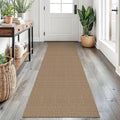 EARTHALL Woven Runner Rug 2x7 Ft Washable Runners for Hallways Cotton Non Slip Rubber Backed Kitchen Runner Braided Indoor Floor Carpet for Entryway, Hallway, Kitchen, Bedroom, Orange/Tan/Brown