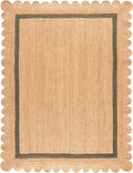 SAFAVIEH 9x12 Area Rug - Natural Fiber Collection - Large - Natural & Olive, Handmade Jute, Ideal for Living Room, Bedroom, Dining Space (NF896X)