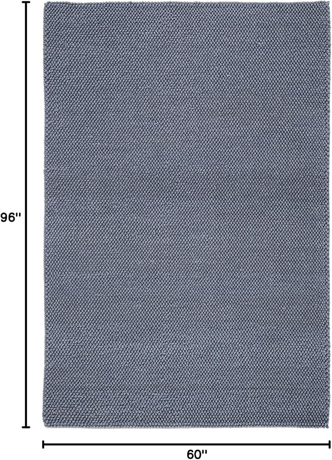 SAFAVIEH Area Rug 5x8 - Natura Collection - Dark Grey, Handmade Wool Blend, Textured Design, Ideal for Living Room, Bedroom, Dining Space (NAT425H)