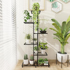 Plant Stand Indoor Outdoor Plant Stands for Patio 6 Tier Tall Plant Stand Metal Flower Shelf Multilayer Flower Holder Modern Black Corner Decoration Racks for Gardern,Balcony,Hallway (6-Tier)
